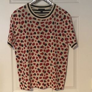 J. Crew Berry Print Tippi Sweater